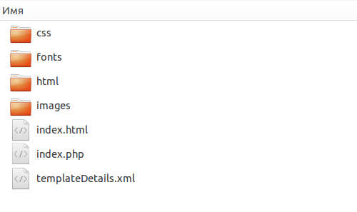 Файлы шаблона Joomla